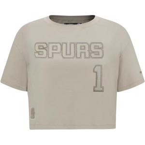 Pro Standard NBA Womens Womens NBA San Antonio Spurs Neutrals Player Short Sleeve Boxy Tee(Taupe)