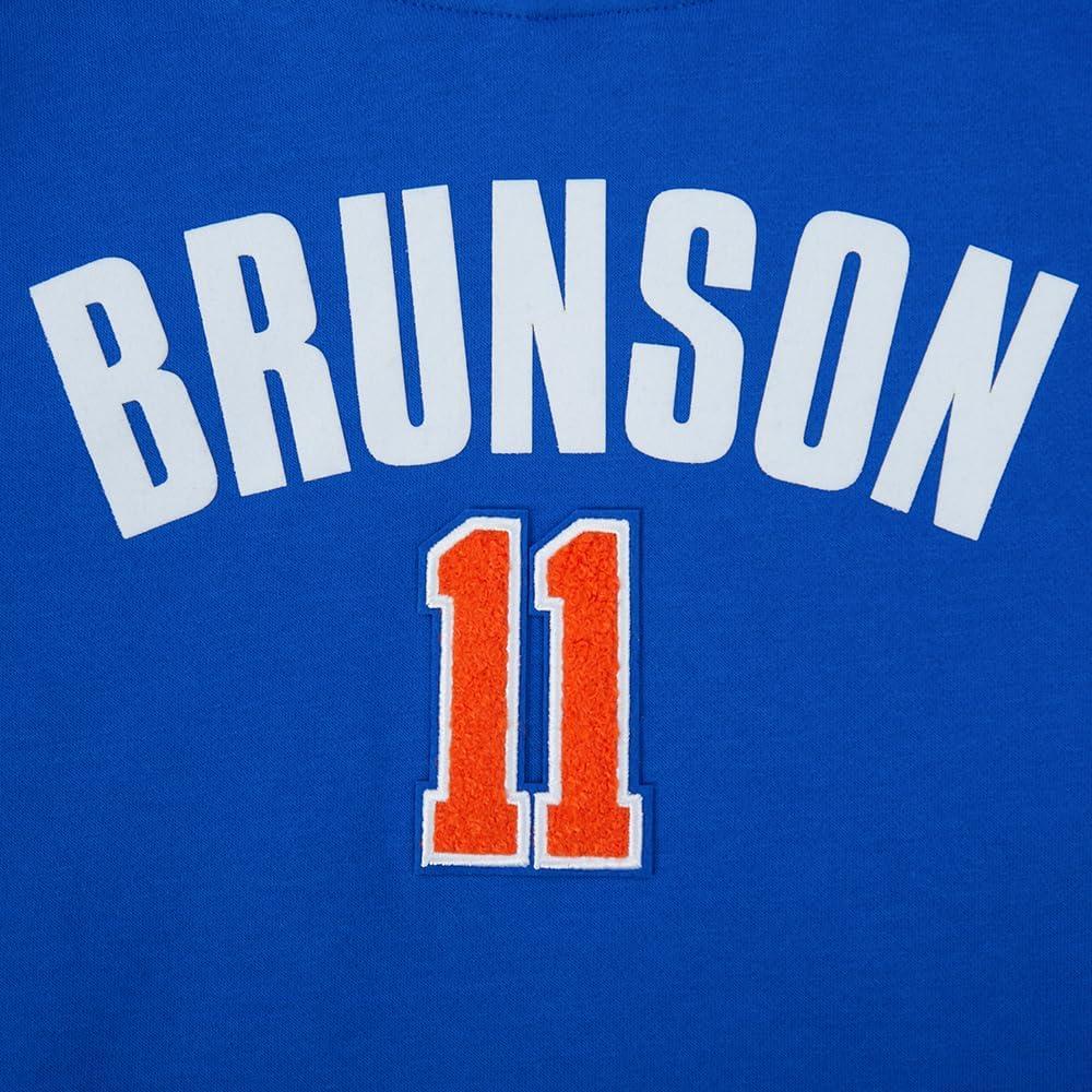 image:imagePro Standard Big Boys NBA New York Knicks Jalen Brunson 11 Classic Player Pull Over Hoodie Royal Blue S