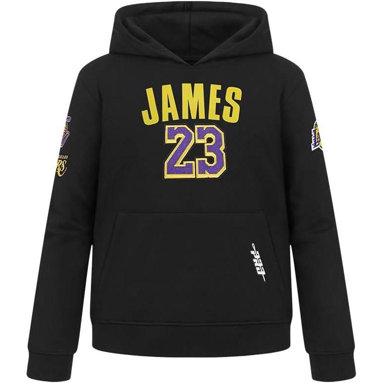 image:imagePro Standard Big Boys NBA Los Angeles Lakers Lebron James 23 Classic Player Pull Over Hoodie Black M