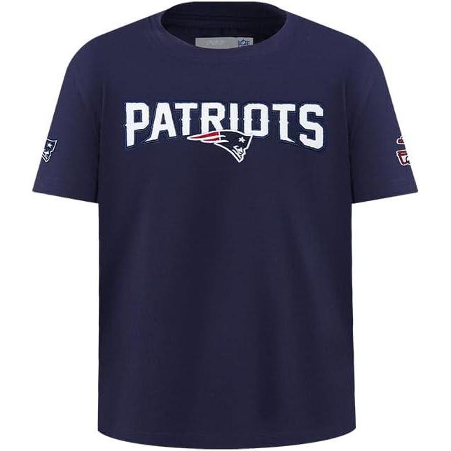 image:imagePro Standard Little Boys NFL New England Patriots Classic Chenille Short Sleeve Tee Midnight Navy