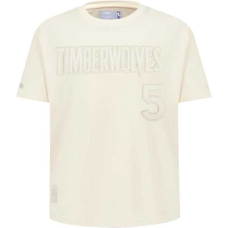 image:imagePro Standard NBA Boys Big Boys NBA Minnesota Timberwolves Neutrals Player Cotton Short Sleeve TeeEggshell