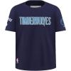 Pro Standard NBA Boys Big Boys NBA Minnesota Timberwolves Classic Player Cotton Short Sleeve Tee(Midnight Navy)