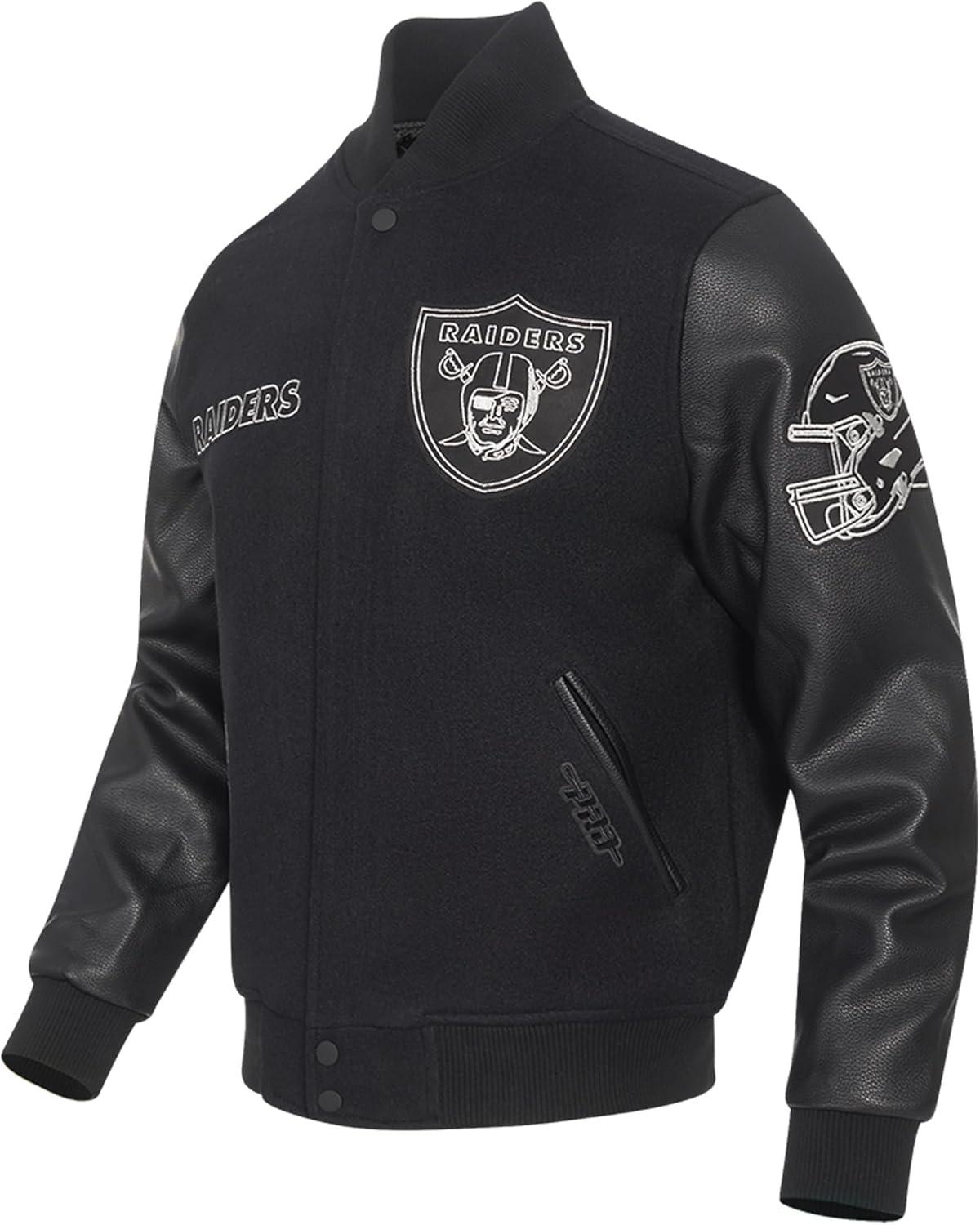 image:imageNFL LAS VEGAS RAIDERS BLACK amp GOLD MENS WOOL VARSITY JACKET JET BLACKJet Black