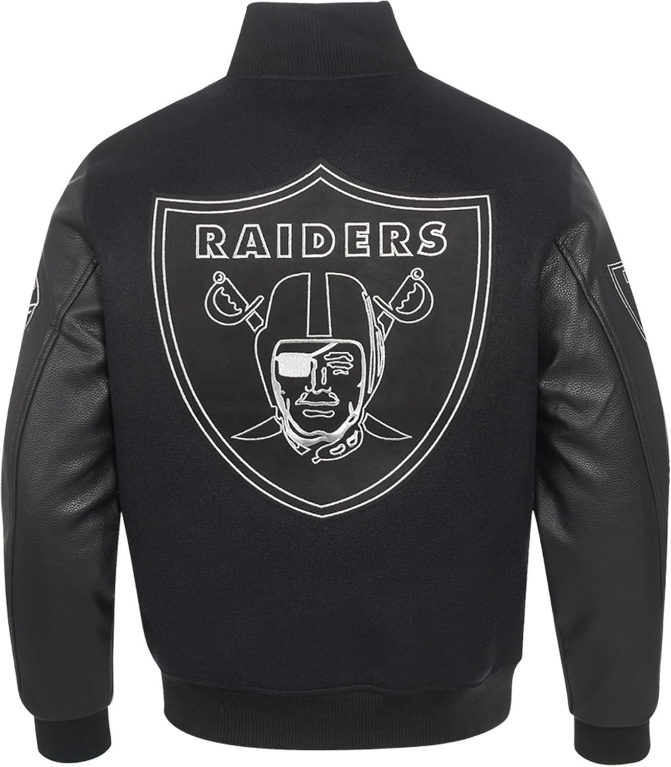 image:imageNFL LAS VEGAS RAIDERS BLACK amp GOLD MENS WOOL VARSITY JACKET JET BLACKJet Black