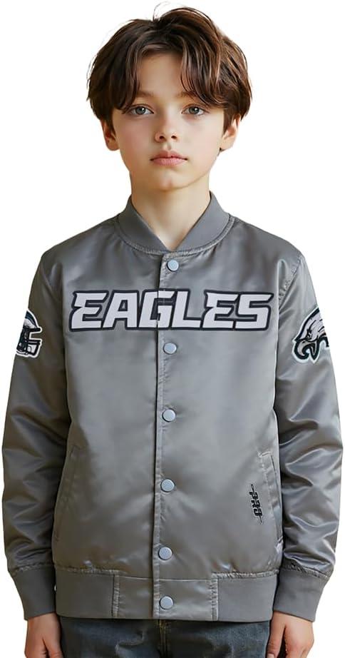 image:imagePro Standard Little Boys NFL Classic Chenille Satin JacketGray