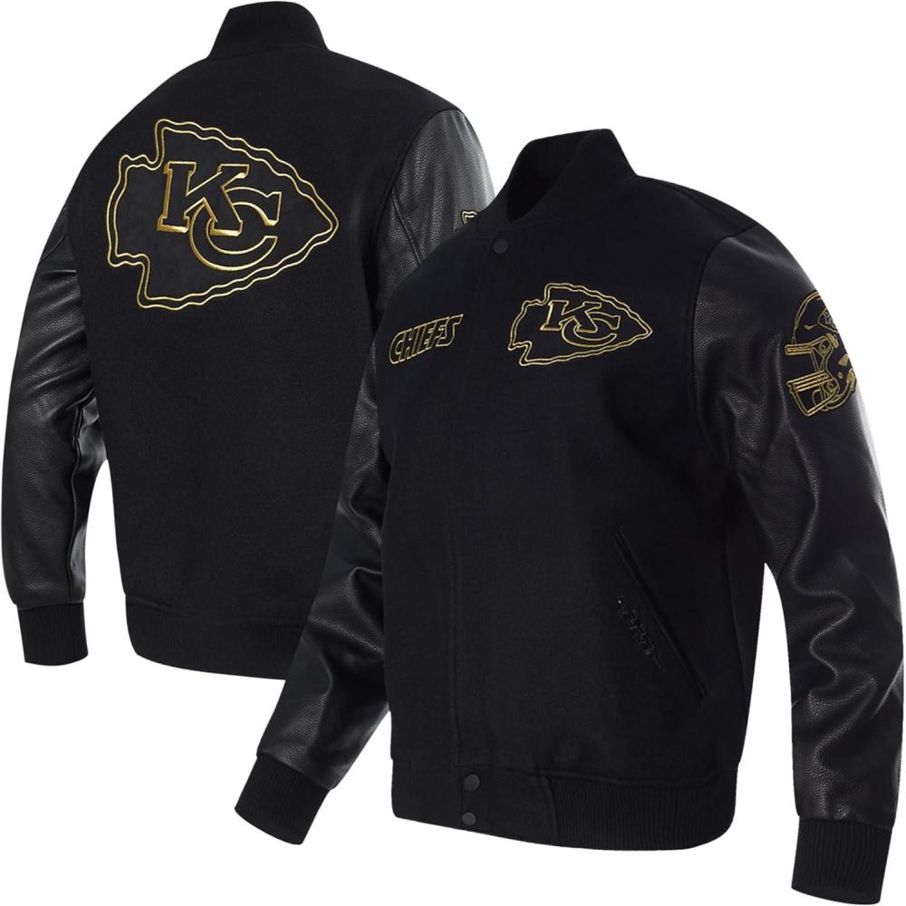 image:imageNFL LAS VEGAS RAIDERS BLACK amp GOLD MENS WOOL VARSITY JACKET JET BLACKJet Black