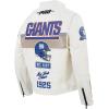 Mens NFL Moto Leather Jacket(Eggshell)