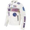 Mens NFL Moto Leather Jacket(Eggshell)