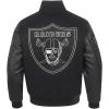 NFL LAS VEGAS RAIDERS BLACK & GOLD MEN’S WOOL VARSITY JACKET (JET BLACK)(Black)