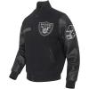 NFL LAS VEGAS RAIDERS BLACK & GOLD MEN’S WOOL VARSITY JACKET (JET BLACK)(Black)