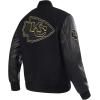 NFL LAS VEGAS RAIDERS BLACK & GOLD MEN’S WOOL VARSITY JACKET (JET BLACK)(Jet Black)
