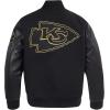 NFL LAS VEGAS RAIDERS BLACK & GOLD MEN’S WOOL VARSITY JACKET (JET BLACK)(Jet Black)