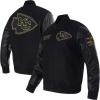 NFL LAS VEGAS RAIDERS BLACK & GOLD MEN’S WOOL VARSITY JACKET (JET BLACK)(Jet Black)