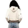 Pro Standard Womens NFL Retro Classics Brushed Back French Terry Cropped Pullover Hoodie(Eggshell/ Brown)