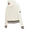 Pro Standard Womens NFL Retro Classics Brushed Back French Terry Cropped Pullover Hoodie(Eggshell/ Brown)