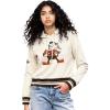 Pro Standard Womens NFL Retro Classics Brushed Back French Terry Cropped Pullover Hoodie(Eggshell/ Brown)