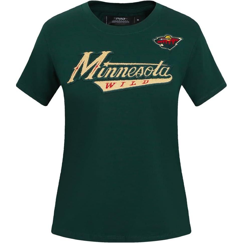 image:imagePro Standard NHL Womens Pro Standard Womens NHL Classic Chenille Short Sleeve Slim Fit TeeForest Green