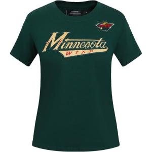 Pro Standard NHL Womens Pro Standard Womens NHL Classic Chenille Short Sleeve Slim Fit Tee(Forest Green)