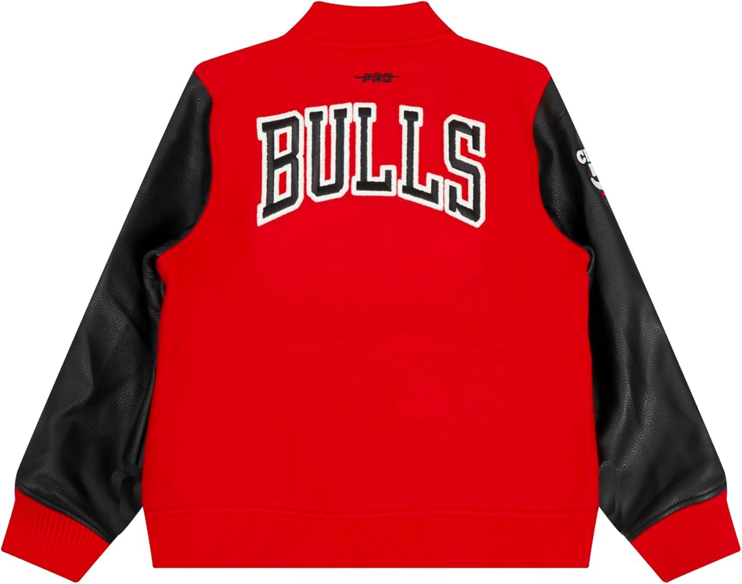 image:imagePro Standard NBA boys Pro Standard Big Boys Nba Classic Chenille Wool Varsity JacketRedBlack