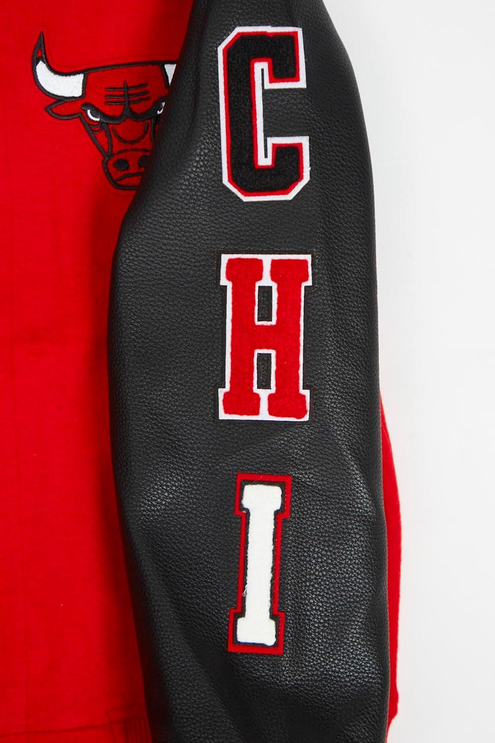 image:imagePro Standard NBA boys Pro Standard Big Boys Nba Classic Chenille Wool Varsity JacketRedBlack