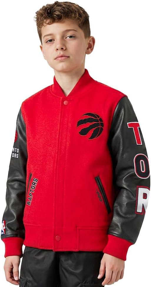 image:imagePro Standard NBA boys Pro Standard Big Boys Nba Classic Chenille Wool Varsity JacketRedBlack