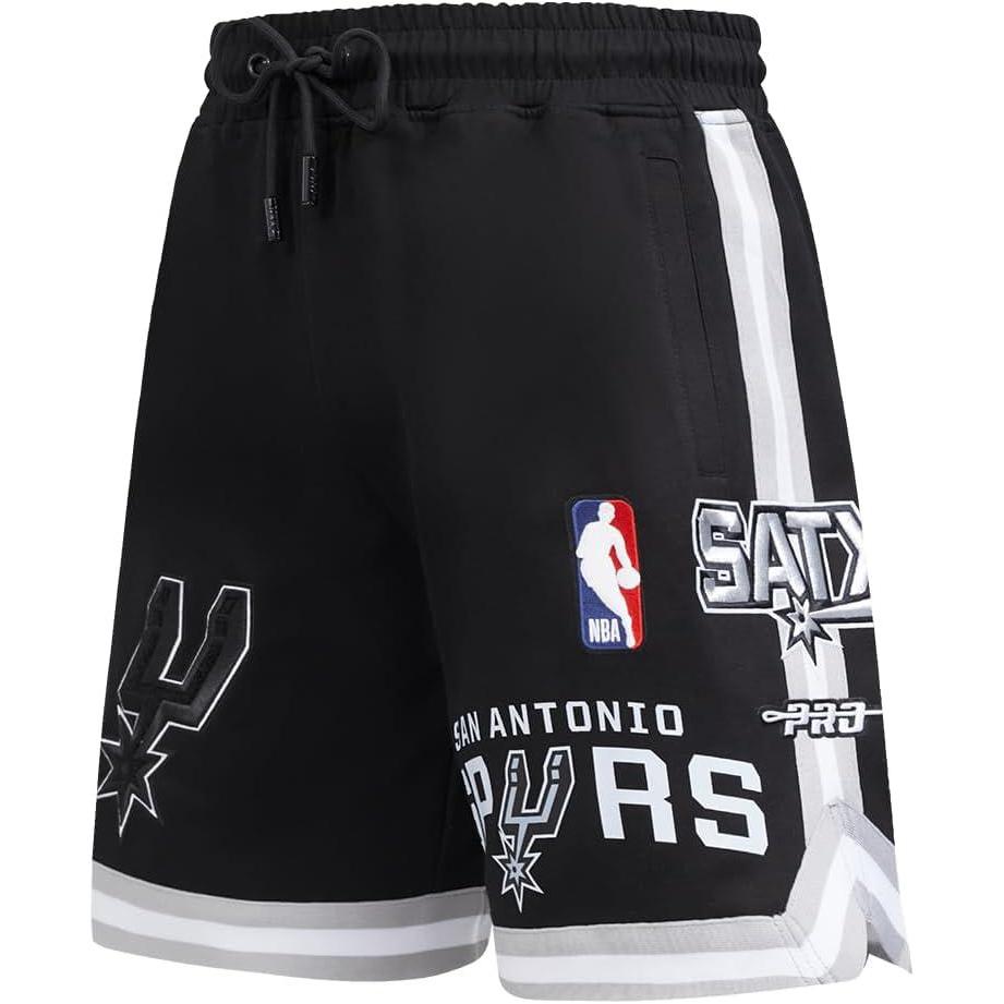image:imageMens NBA Classic Chenille Cotton Double Knit Athletic ShortBlackGray