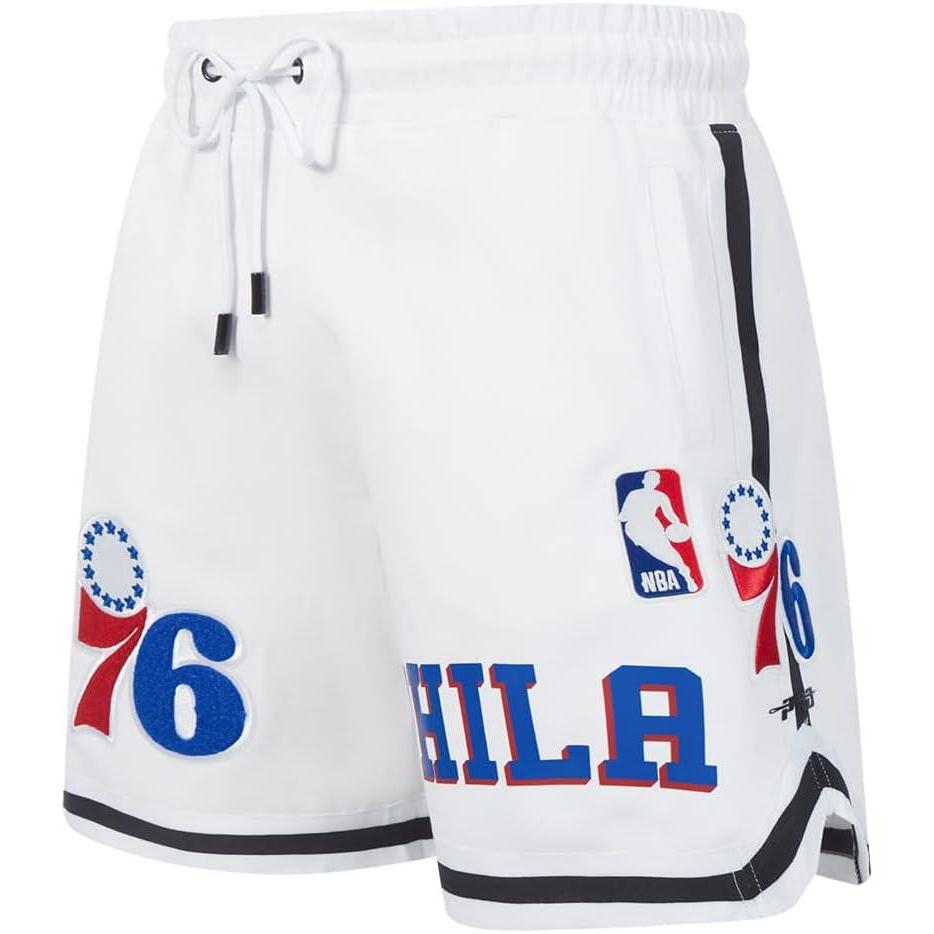 image:imageMens NBA Classic Chenille Cotton Double Knit Athletic ShortWhiteRoyal Blue