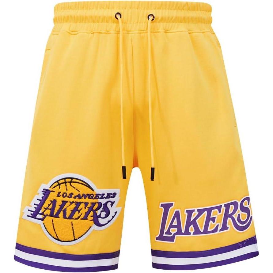 image:imageMens NBA Classic Chenille Cotton Double Knit Athletic ShortYellow