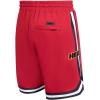 Mens NBA Classic Chenille Cotton Double Knit Athletic Short(Cardinal Red/Black)