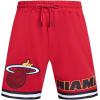 Mens NBA Classic Chenille Cotton Double Knit Athletic Short(Cardinal Red/Black)