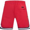 Mens NBA Classic Chenille Cotton Double Knit Athletic Short(Cardinal Red/Black)