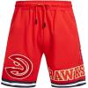 Mens NBA Classic Chenille Cotton Double Knit Athletic Short(Red)