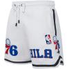 Mens NBA Classic Chenille Cotton Double Knit Athletic Short(White/Royal Blue)