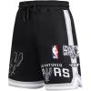 Mens NBA Classic Chenille Cotton Double Knit Athletic Short(Black/Gray)