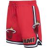 Mens NBA Classic Chenille Cotton Double Knit Athletic Short(Cardinal Red/Black)