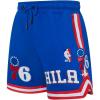 Mens NBA Classic Chenille Cotton Double Knit Athletic Short(Royal Blue/Red)