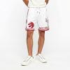 Mens NBA Classic Chenille Cotton Double Knit Athletic Short(White/Red)