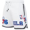 Mens NBA Classic Chenille Cotton Double Knit Athletic Short(White/Royal Blue)