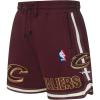 Mens NBA Classic Chenille Cotton Double Knit Athletic Short(Wine)