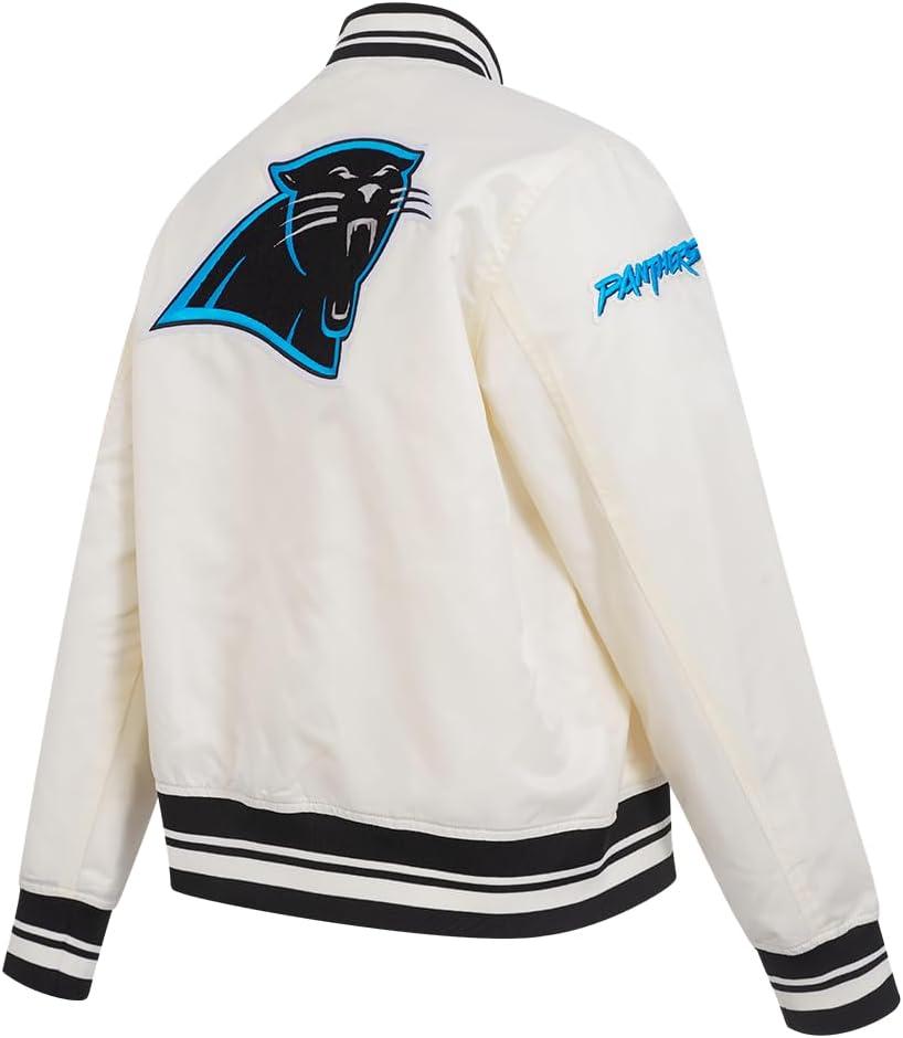 image:imagePro Standard Womens NFL Carolina Panthers Retro Classics Satin Jacket EggshellBlack M