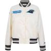Pro Standard Womens NFL Carolina Panthers Retro Classics Satin Jacket Eggshell/Black M