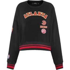 Pro Standard Womens NBA Retro Classics Brushed Back French Terry Crewneck Sweatshirt(Black)