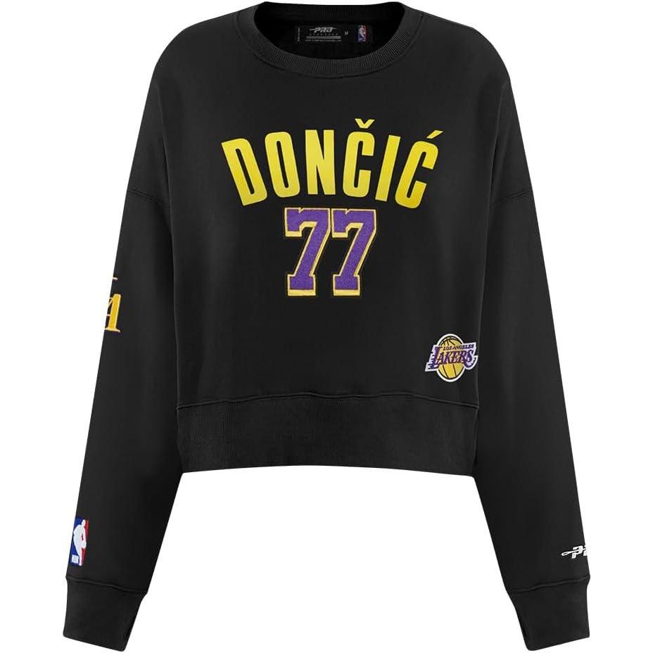 image:imagePro Standard NBA womens Womens Nba Los Angeles Lakers Luka Doncic Classic Player Brushed Back French Terry Crewneck Sweatshirt