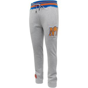 Pro Standard Mens NBA Mash Up Rib Sweatpant(Heather Grey/Royal/Orange)