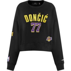 Pro Standard NBA womens Womens Nba Los Angeles Lakers Luka Doncic Classic Player Brushed Back French Terry Crewneck Sweatshirt