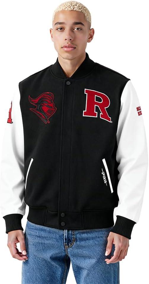 image:imagePro Standard Mens College Classic Chenille Wool Varsity JacketBlack