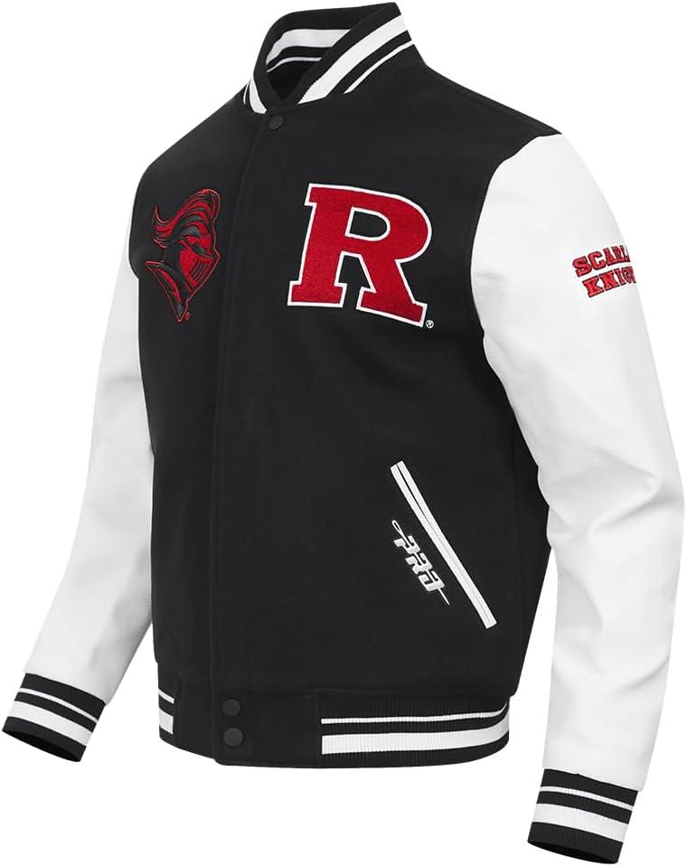 image:imagePro Standard Mens College Classic Chenille Wool Varsity JacketBlackWhite