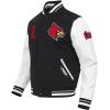 Pro Standard Mens College Classic Chenille Wool Varsity Jacket(Black/White)