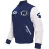 Pro Standard Mens College Classic Chenille Wool Varsity Jacket(Midnight Navy/White)