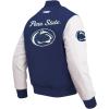 Pro Standard Mens College Classic Chenille Wool Varsity Jacket(Midnight Navy/White)